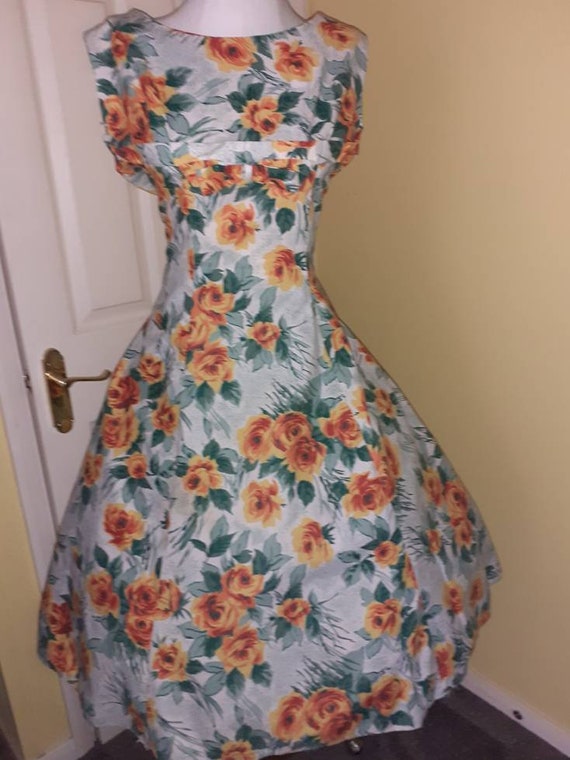 50s cotton dress / floral