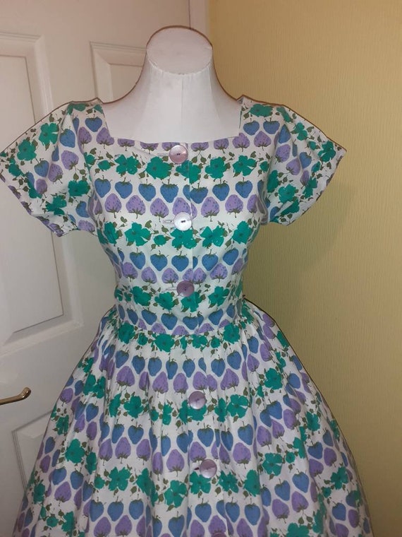 1950s cotton dress / novelty