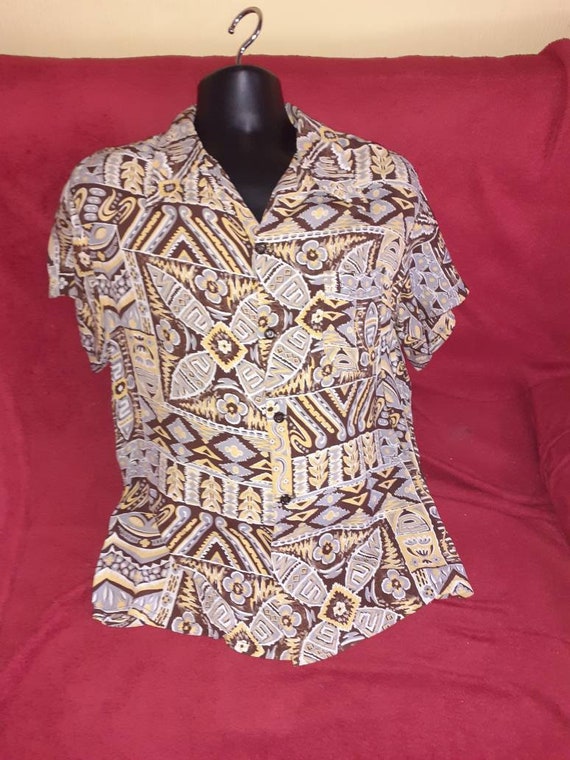 Mens 1940s rayon shirt