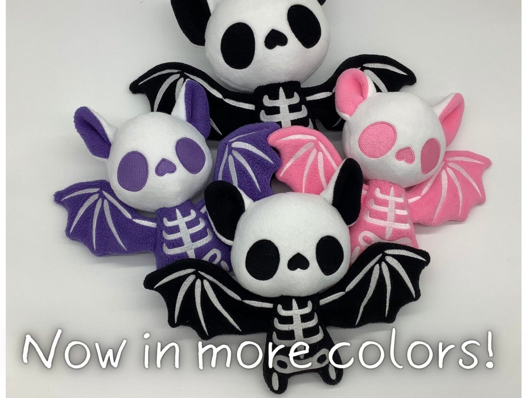 Skeleton Bat Plushy Kawaii Bat Stuffed Animal Halloween Plush Etsy