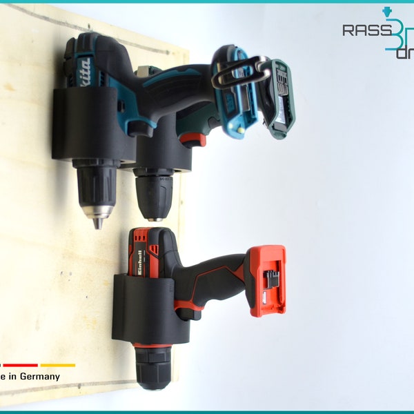 Wandhalter für Makita Bosch Einhell Dewalt Parkside Ferrex Milwaukee Worx Akkuschrauber Halter Halterung Wandhalterung Wandhalter