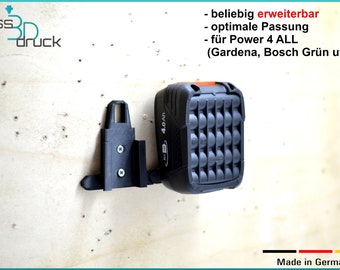 Akkuhalter für Gardena Bosch Grün Power for All Akku Wandhalter Halter Halterung