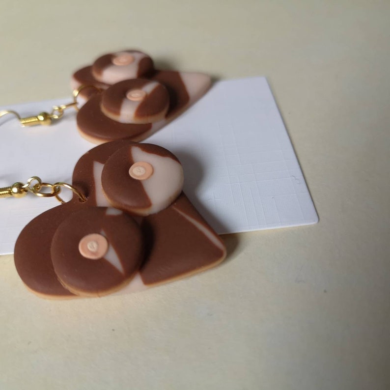 Body positive Vitiligo handmade boob earrings