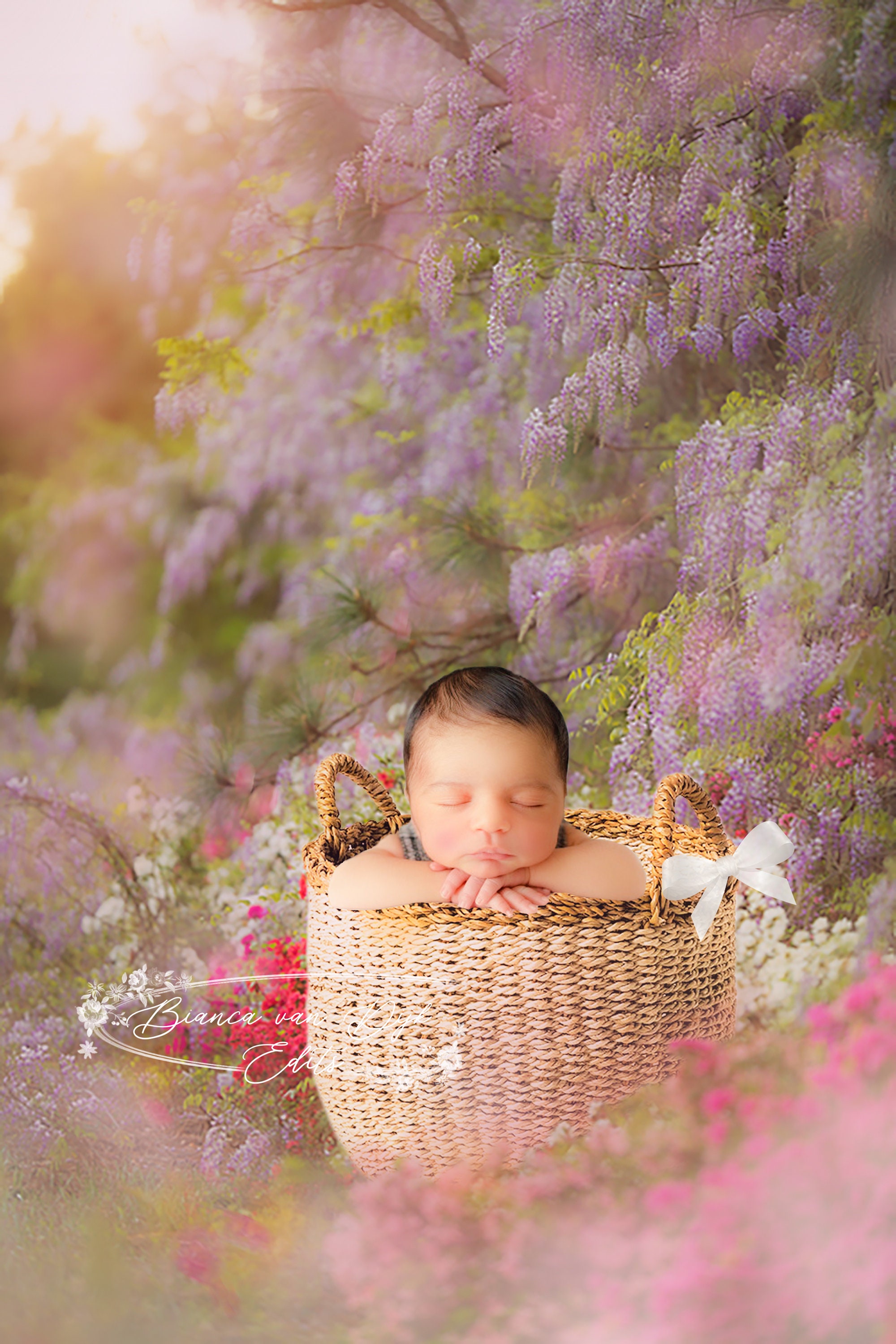 Digital Backdrop for Baby Photography. Background Basket in - Etsy UK