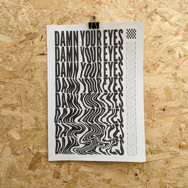 Damn Your Eyes Risograph Print