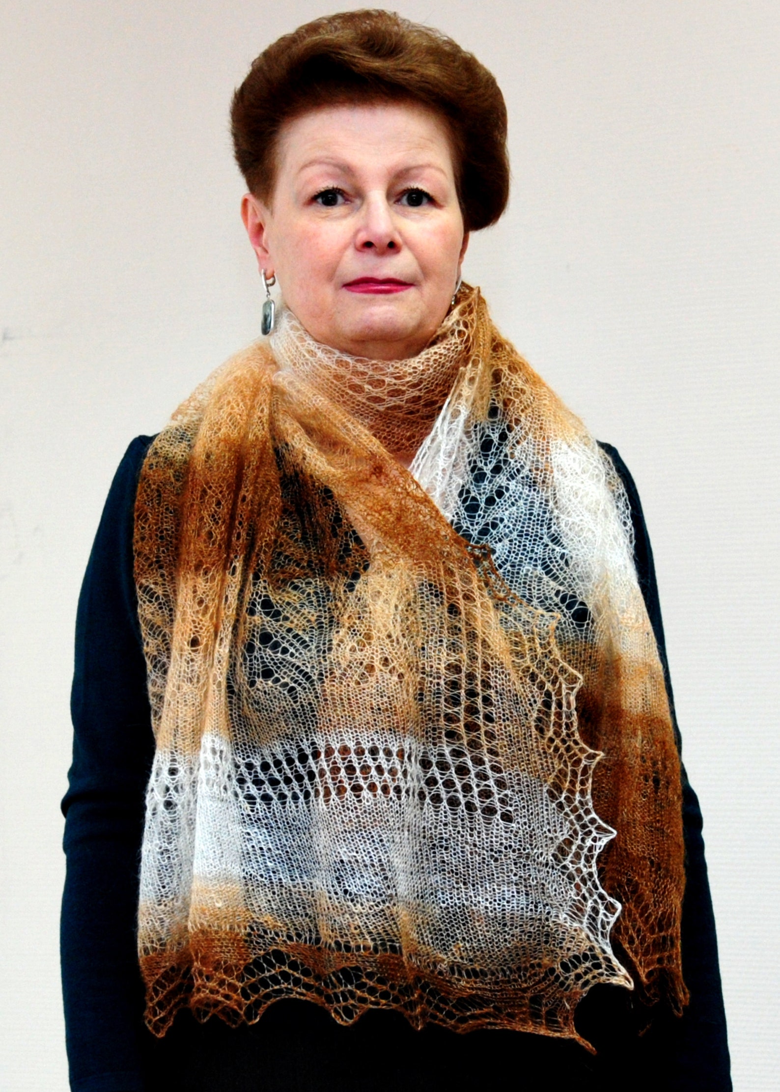 Scarf in Russian style knitted wool golden Etsy