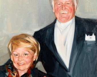 Commission Family Painting from Photo, Custom Portrait Painting on Canvas, New Year Gift for Parents, Anniversary Gift, Couple Gift