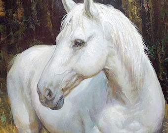 Custom Horse Painting from Photo, Commission Oil Portrait on Canvas, Personalized Living Room Decor, Gift for Horse Lovers, Custom Gift