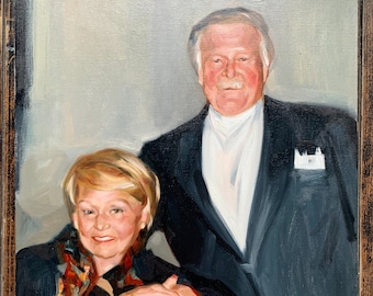 Personlig present, Porträtt från foto, Oljemålning för familjen, Anpassat parporträtt, Jubileumspresenter, Mors dag-presentidé för henne och honom