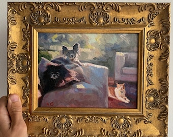 Custom Photo to Paint Service, Commission  Pet Loss Portrait, Mom Birthday Gift, Dog Painting on Canvas, Dog Memorial Gift Ideas