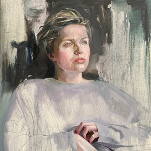 Portrait original à l'huile à partir d'une photo, dessin personnalisé, peinture personnalisée, portrait personnalisé, portrait à l'huile, cadeau pour grand-mère le jour de la fête des mères