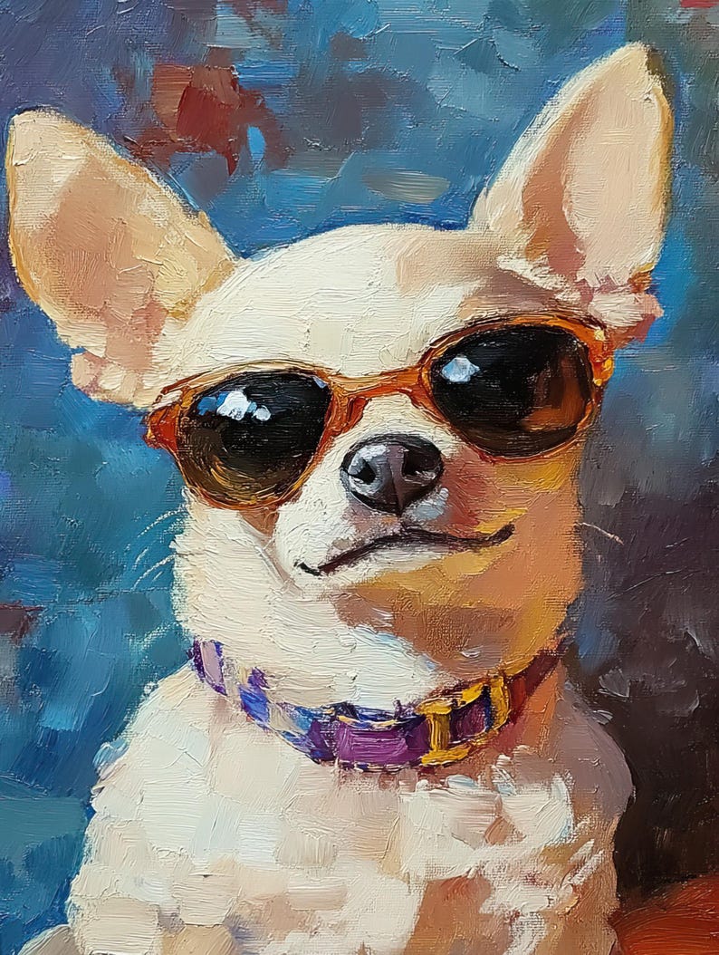 Custom Pet Oil Painting on Canvas, Dog Portrait From Photo, Handmade ...