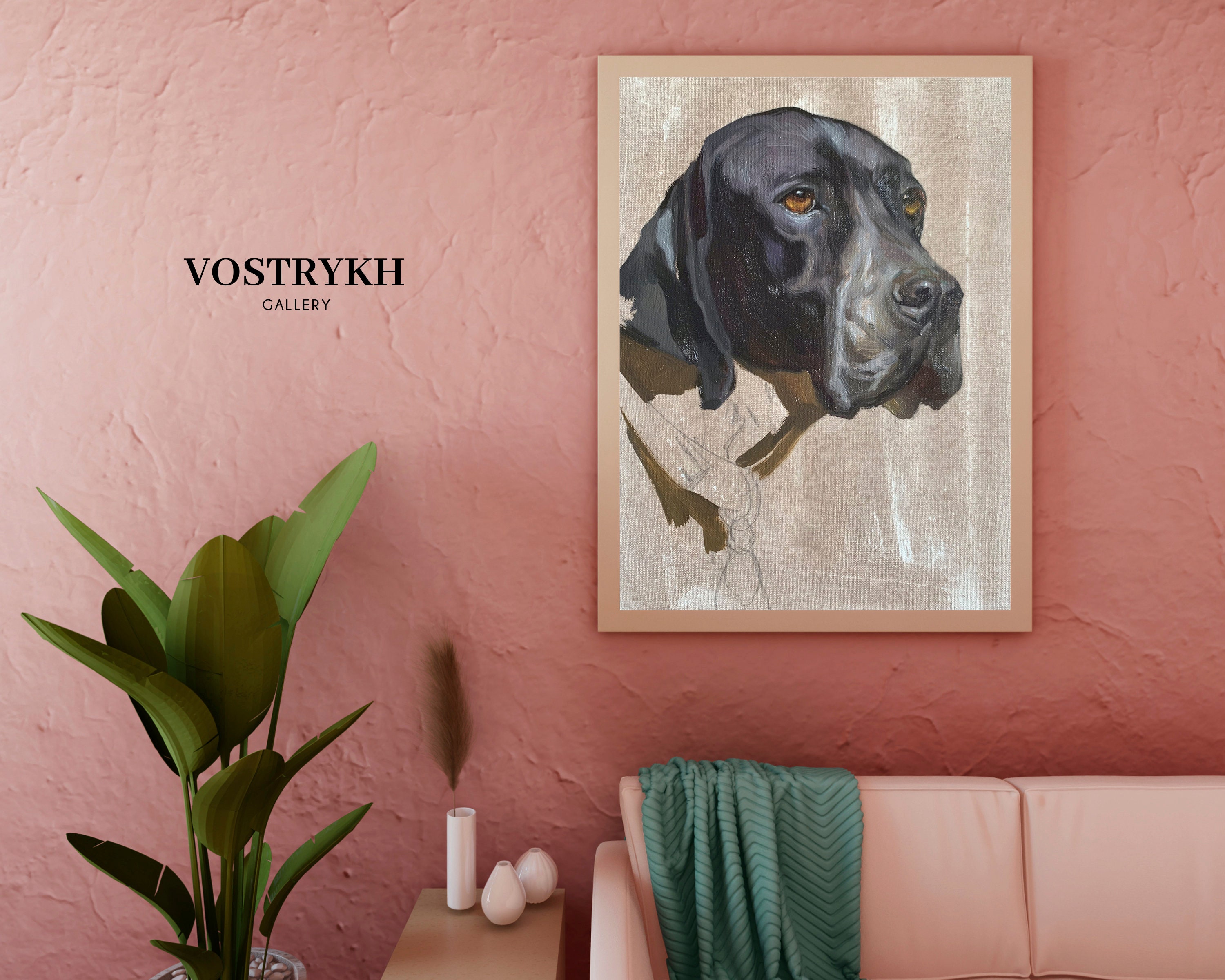 Custom Dog Portrait Painting in Oil, Personalized Pet Portrait, Custom ...