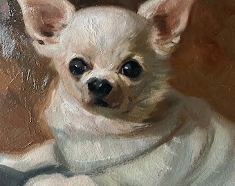 Personalized Pet Portrait Miniature, Custom Pet Portrait Painting, Small Oil Pet Portrait, Pet Lover Gift, Custom Pet Art