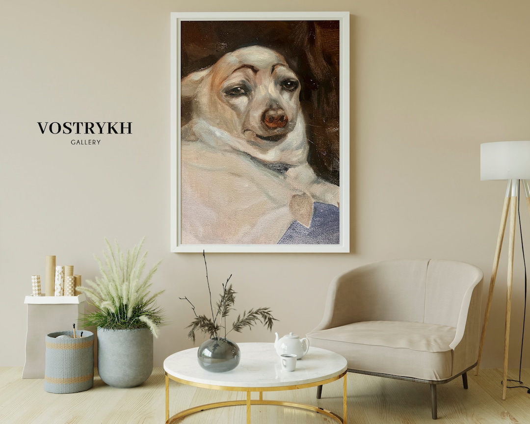 Custom Dog Portrait Oil Canvas, Hand Painted Portrait, Pet Memorial ...