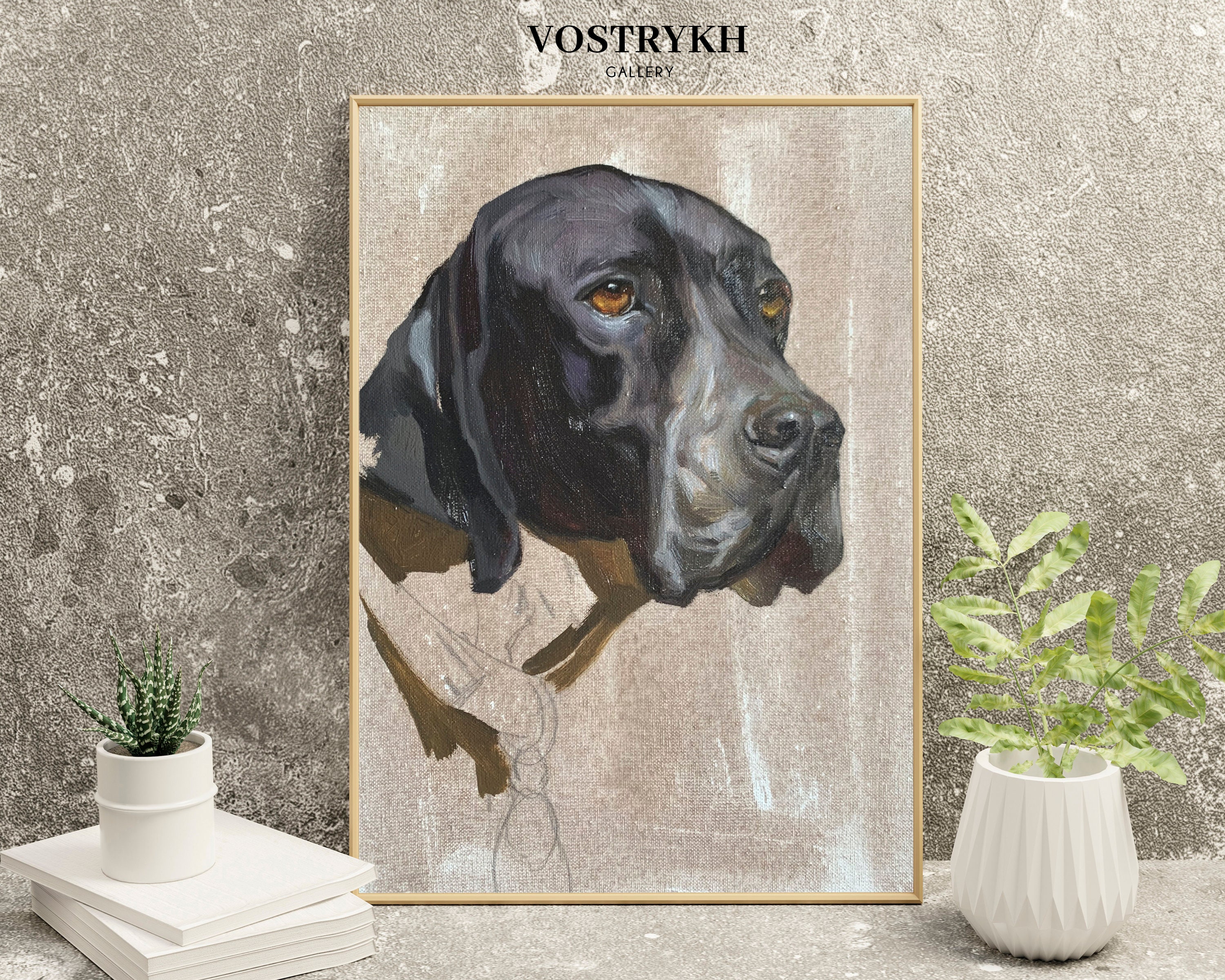 Custom Dog Portrait Painting in Oil, Personalized Pet Portrait, Custom ...