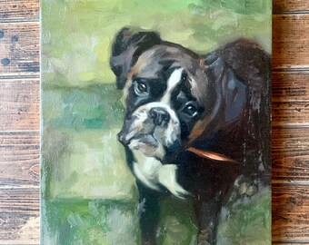 Custom Dog Oil Portrait, Pet Painting from Photo, Personalized Pet Memorial Artwork Gift