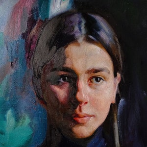 Portrait acrylique personnalisé à partir d'une photo, cadeau fête des pères, portrait commandé, peinture sur toile, peinture à l'huile personnalisée à partir d'une photo