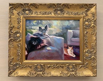 Commission Pet Loss Portrait, Custom Photo to Paint Service, Mom Birthday Gift, Dog Painting on Canvas, Dog Memorial Gift Ideas