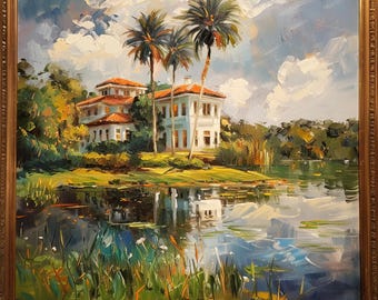 Custom House Painting from Photo, Personalized Canvas Wall Art, Housewarming Gift, Architectural House Portrait