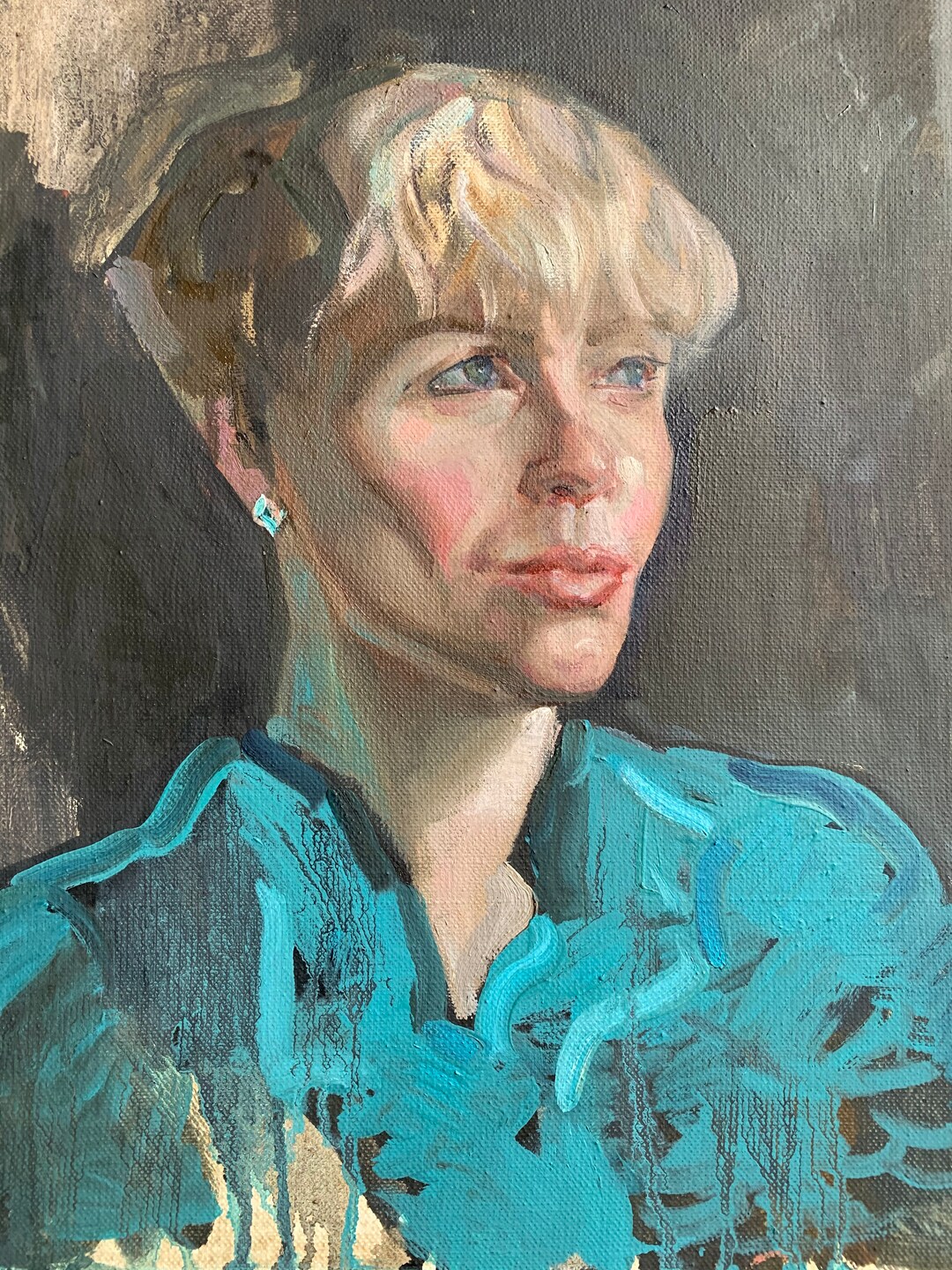 Original Oil Portrait on Canvas, Hand Painted Fine Art Woman Painting ...