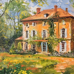 Portrait de maison personnalisé à l'huile, peinture de maison personnalisée, cadeau de première maison, cadeau de clôture d'agent immobilier, cadeau de pendaison de crémaillère, cadeaux secrets du père Noël