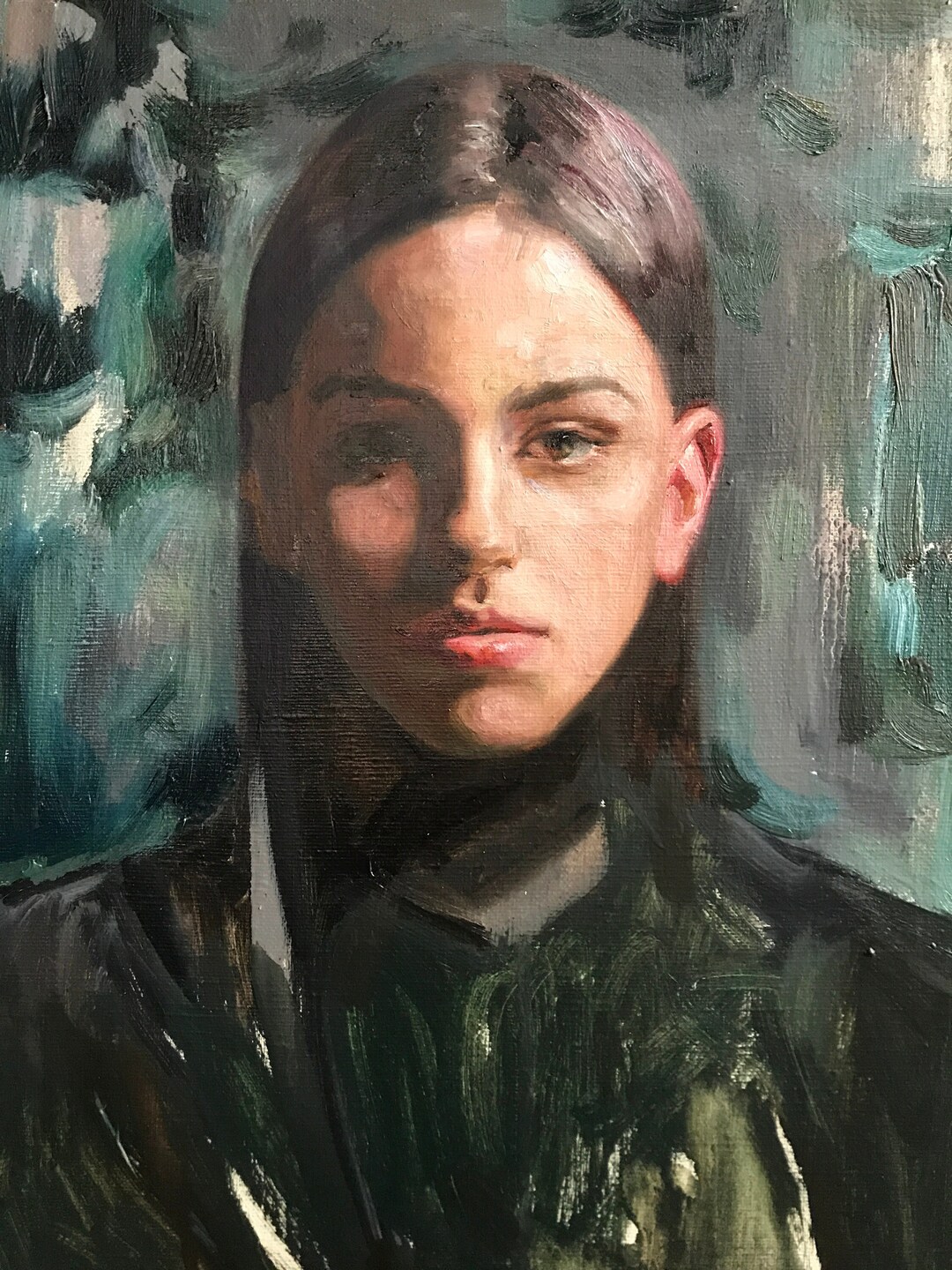 Painting Portrait Custom Oil Oil Art Portrait From Foto Om Etsy