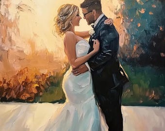 Acrylic Portrait on Canvas, Anniversary Gift Idea, Commission Acrylic Painting from Photo, Custom Birthday Gift, Original Home Decor
