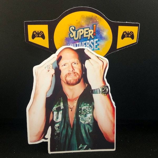 Stone Cold "Fingers" Sticker (wwe, wwf, ecw, wcw, birthday , gift)