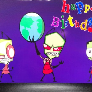 Cartão de aniversário do Invasor Zim