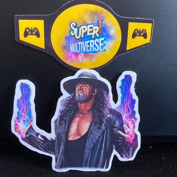 The Undertaker art Sticker (wwe, wwf, wcw, birthday , gift, wrestlemania)