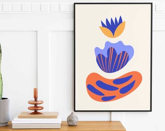 Scandinavian Flower Print - Nordic Wall Art - Scandinavian Wall Art - Abstract Botanical Print -  Scandi Print - Abstract Flower Print