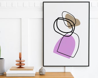 Contemporary Shapes Print - Modern Shapes Poster - Abstract Art Print - Modern Shapes Wall Art - Contemporary Lines Print