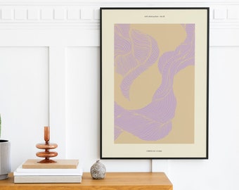 Soft Abstraction Art Print - Abstract Lines Poster - Modern Art Print - Pastel Museum Poster - Contemporary Print