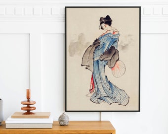 Vintage Geisha Art Print - Oriental Art Poster - Luxury Home Decor - Japanese Wall Art