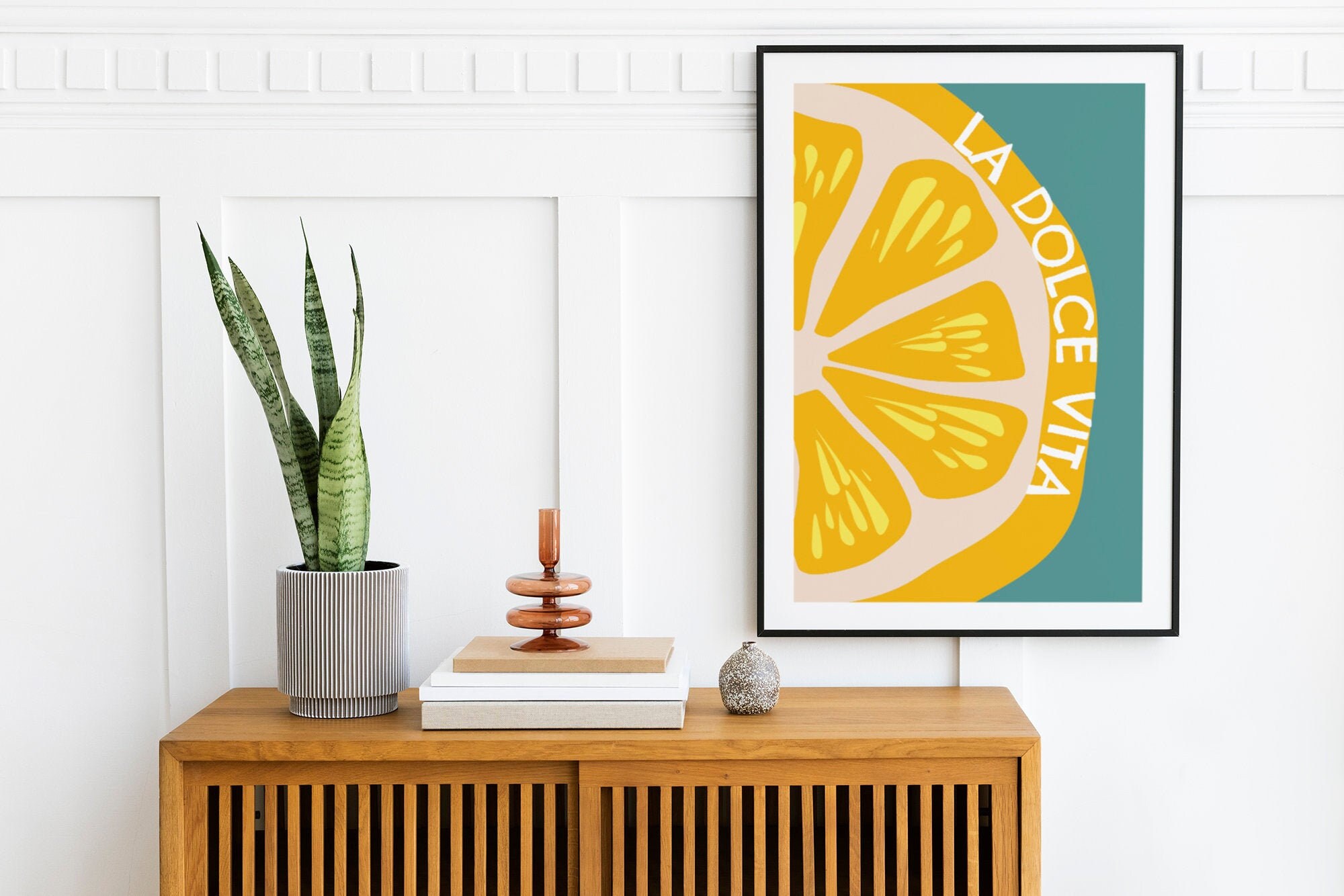 La Dolce Vita Art Print Italy Wall Art Minimalist Lemon | Etsy