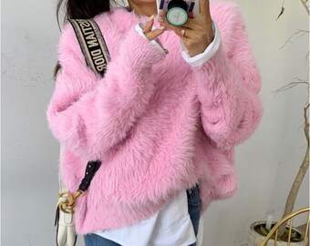 fluffy fur sweater