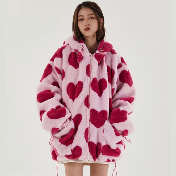Oversized Faux Shearling Hooded Coat 