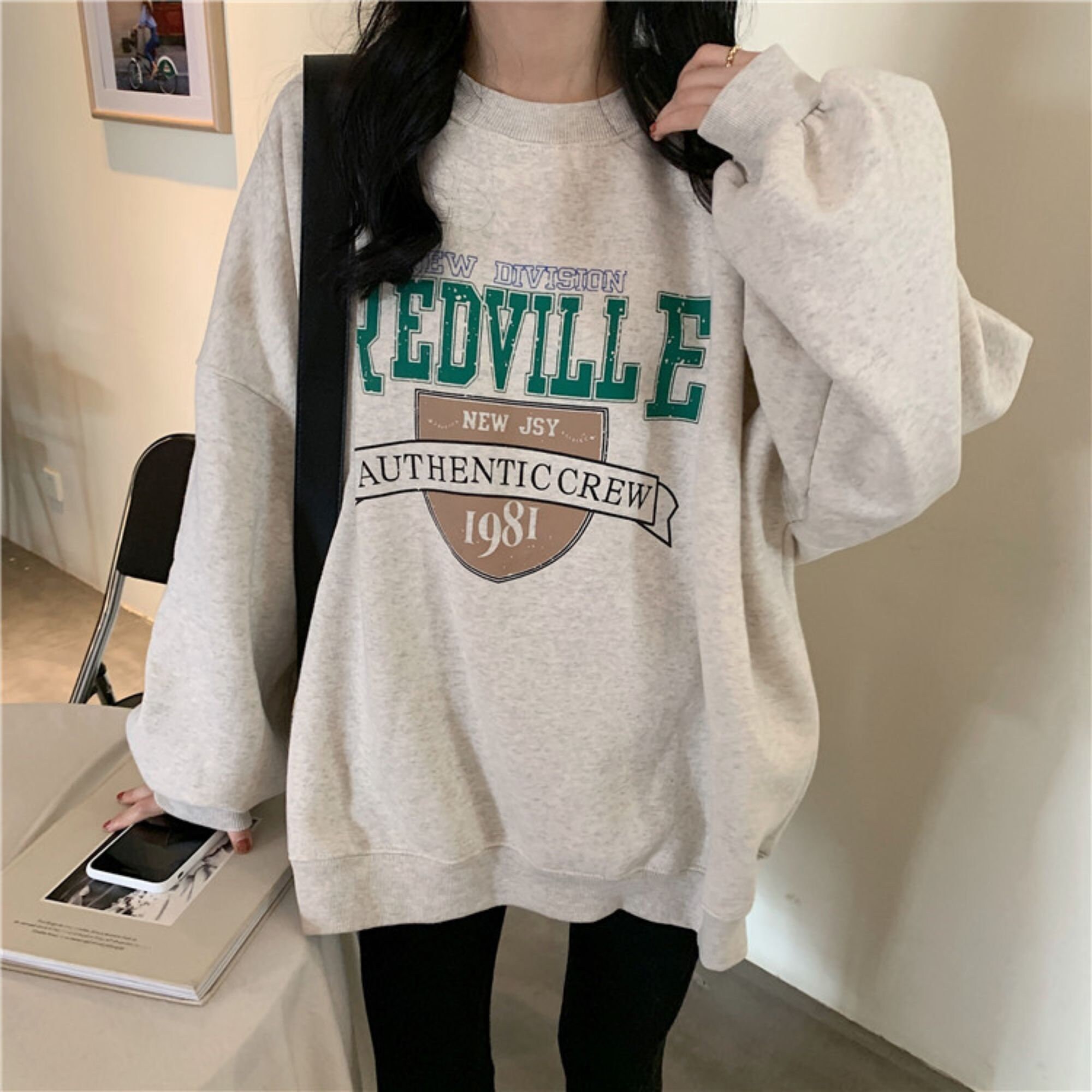 Redville Authentic Crew Oversized Sweatshirt Fleece Lined - Etsy UK