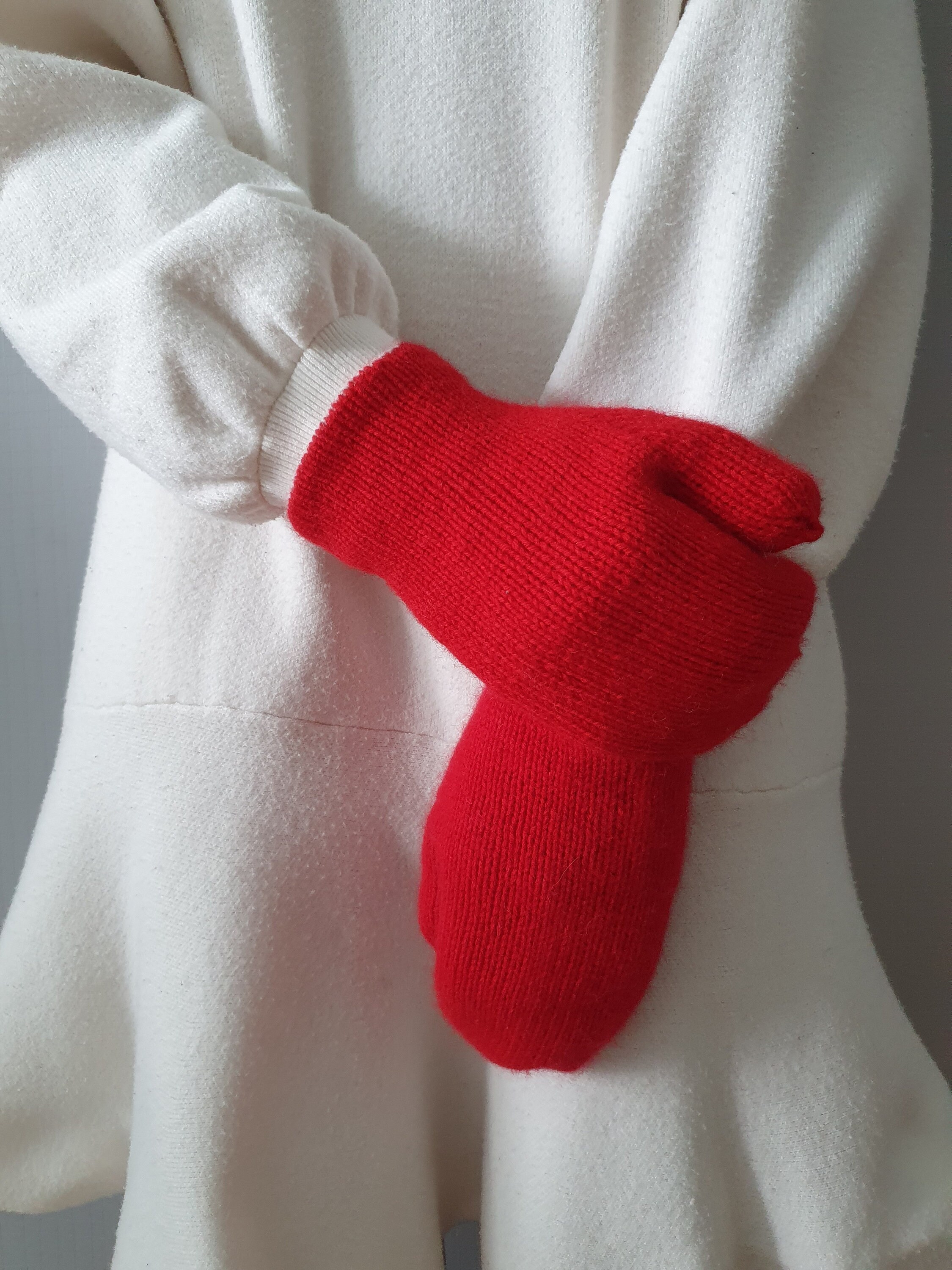 Double angora adult mittens Super warm womens mittens Red Etsy