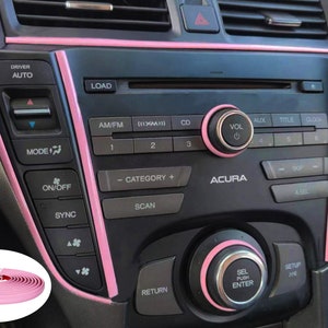 1/4"wide Soft Pink Car Motor Bike Self-Adhesive Exterior&Interior Molding Trim Fender Dashboard Bumper Window Door BodySide Decorative Strip