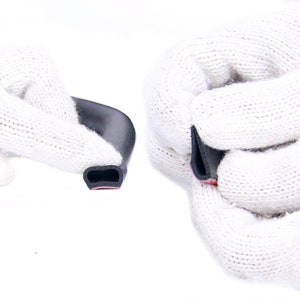 3/4"X 3/4" D-Shape Weather Stripping Heavy Duty Rubber Seal w/Bulb Door Gasket Strip Car Truck Window Door Soundproof Self-Adhesive Black image 7