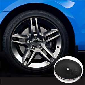 26FT Black Car Wheel Hub Rim Edge Protector Ring Tire Guard Sticker Rubber Strip Line