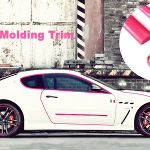 Hot Pink Automotive Car Interior&Exterior Self-Adhesive Molding Trim  Dashboard Window Door Body Side Universal Decorative Strip