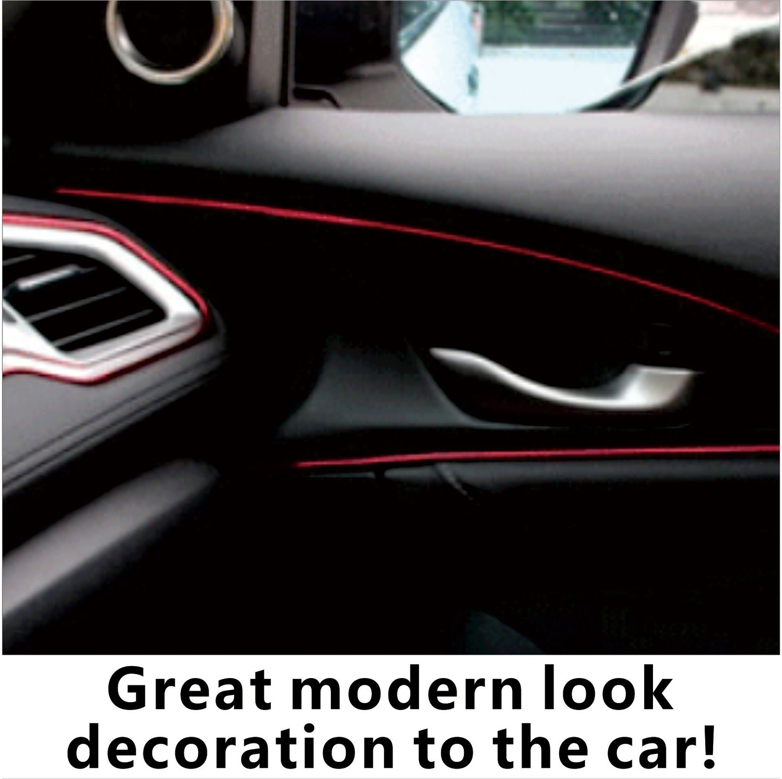 Chrome Red Car Interior Decorative Molding Door Panel Gap Trim Etsy