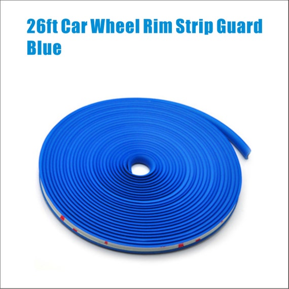 Anneau protection bord jante moyeu roue voiture, bleu, autocollant  protection pneu, ban en caoutchouc 26 pieds