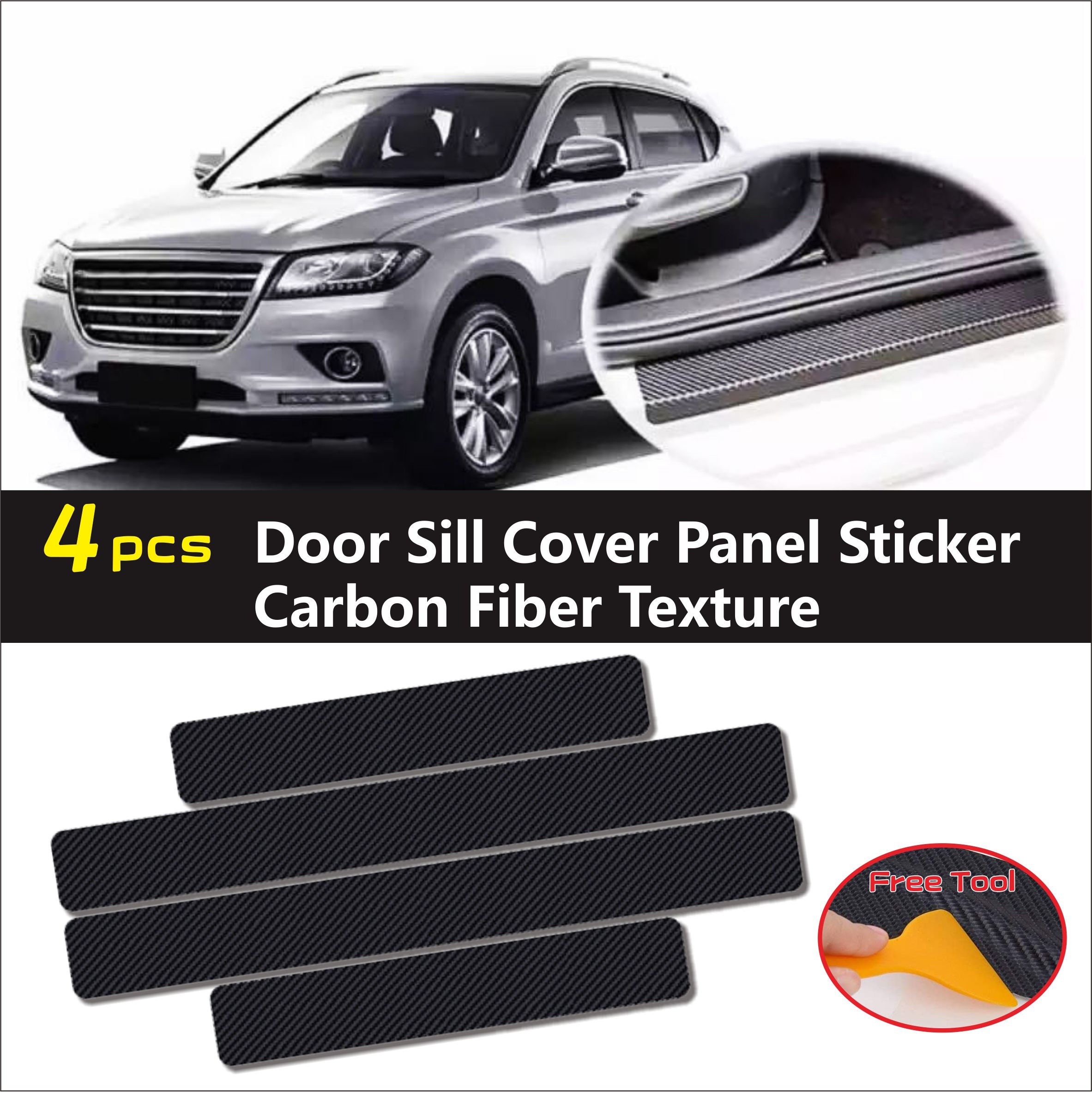 5Pcs Car Logo Threshold Door Sill Protector Anti Scratch For Honda