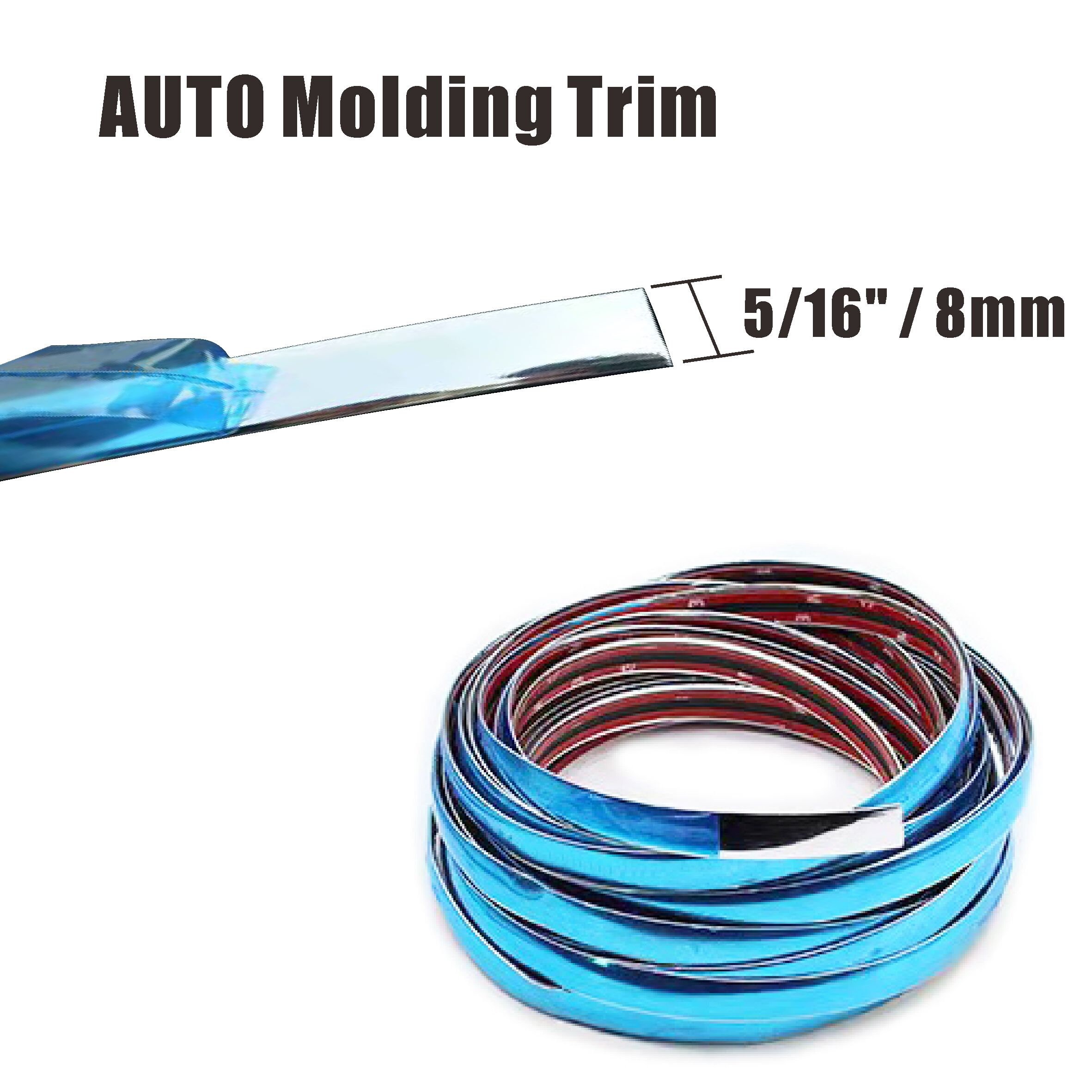 8mm Silver Chrome Strip Sticker – 5-Meter Roll For Car Grill & Exterior Trim