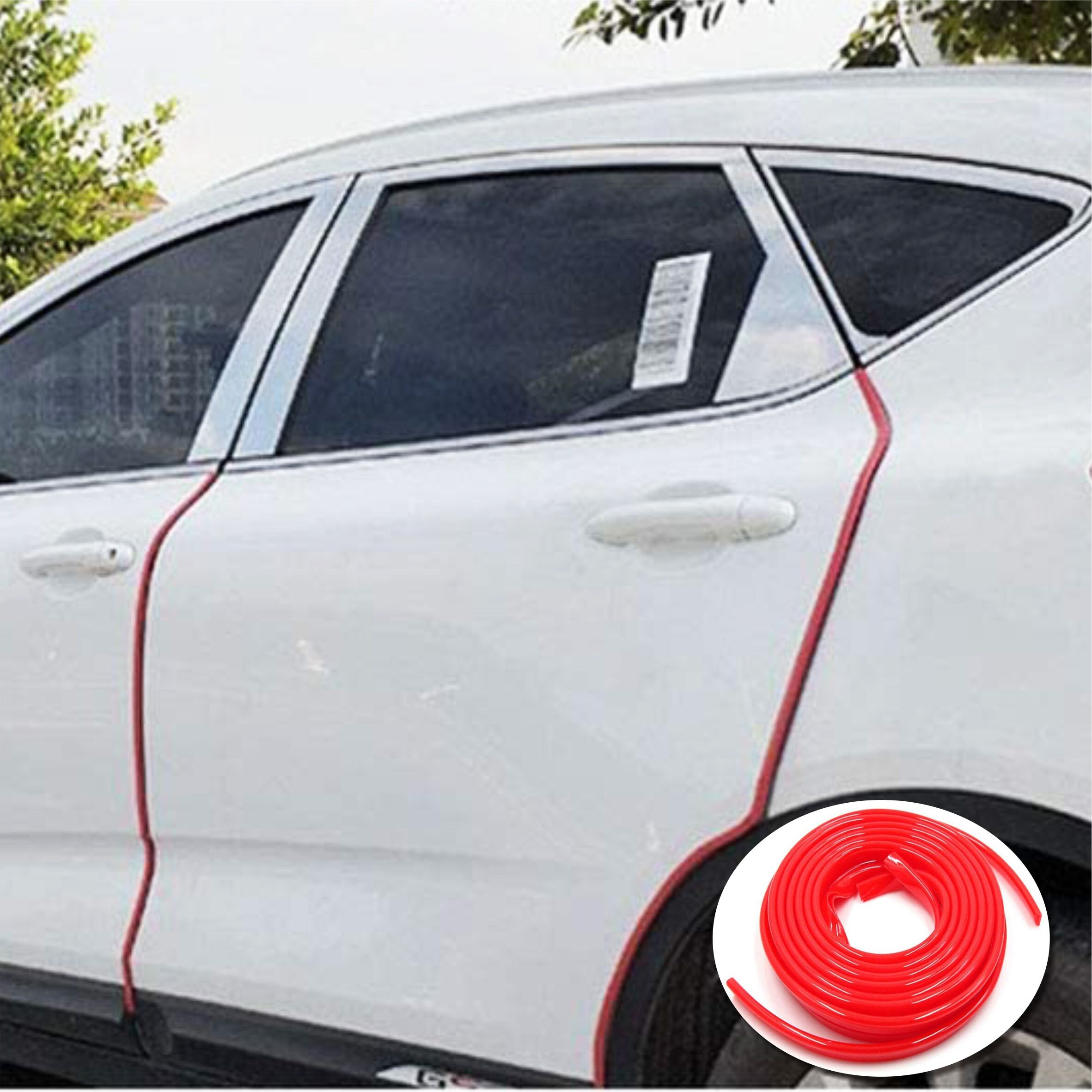 2M Red Car Interior Door Edge Line Molding Trim Strip Decorate DIY