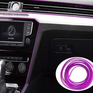 Purple Car Interior Decorative Molding Door Panel Gap Trim DIY Flexible Strip with Free Installation Tools